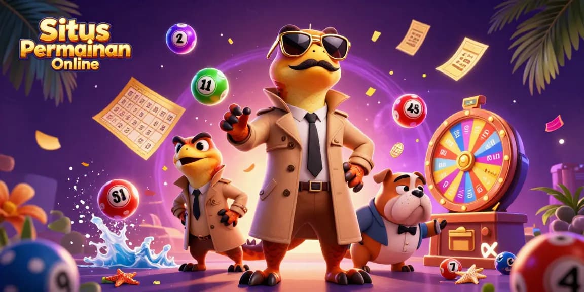 Experience excitement at Situs Permainan Online with playful raptors and vibrant lottery elements