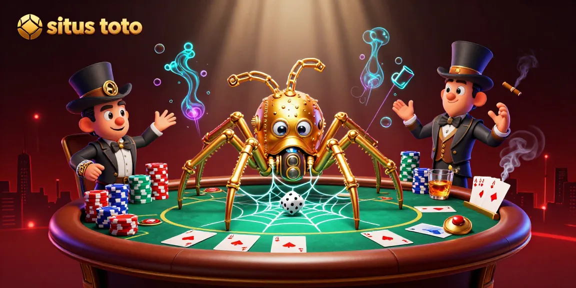 Menangkan hadiah di situs toto dengan laba-laba emas menangkap dadu dan semarak chip poker