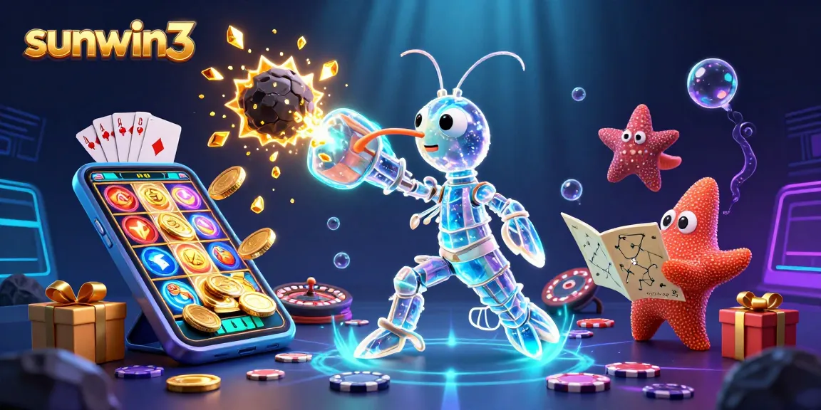 Experience exciting wins with sunwin3 in a vibrant cosmic casino scene featuring fantastic characters.