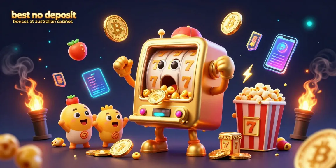Experience the excitement of best no deposit bonuses at australian casinos with vibrant slot machines and crypto elements.