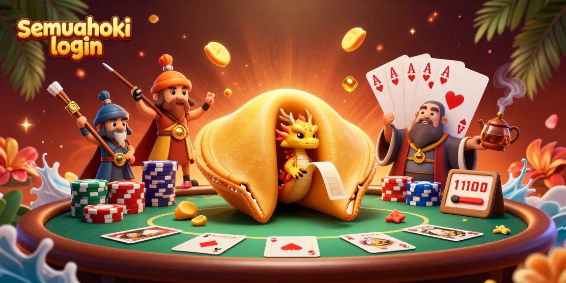 Permainan SEMUAHOKI LOGIN menampilkan karakter unik dan elemen kasino dalam ilustrasi menarik.