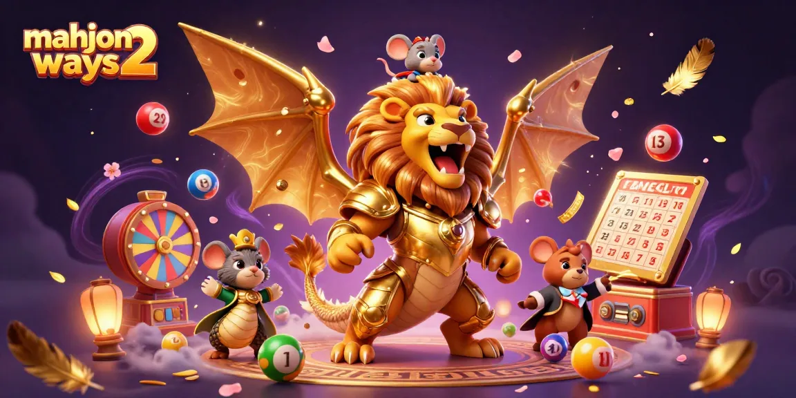 Engage with mahjong ways 2, featuring a majestic chimera and dynamic casino game elements.