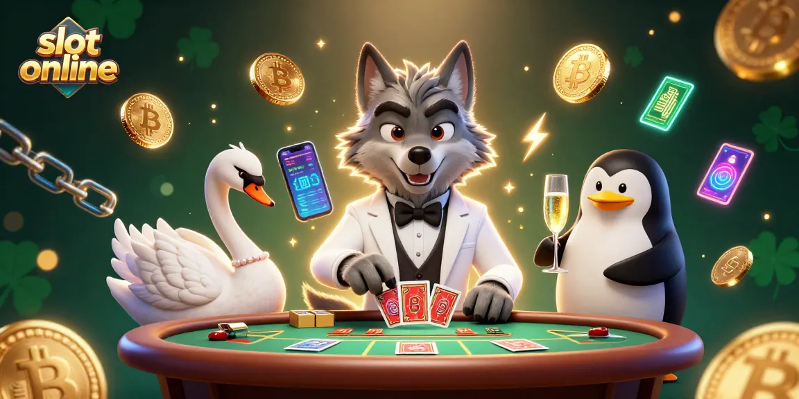 Experience exciting slot online gameplay with our 3D cartoon characters at a vibrant casino scene.