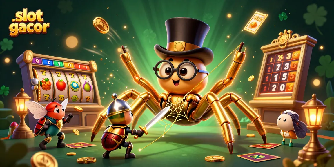 Slot gacor: Menampilkan karakter kartun 3D menarik dalam suasana kasino yang penuh warna.