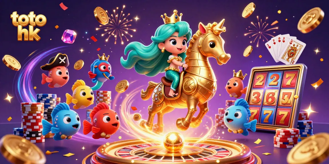 Memenangkan togel online di toto hk dengan putri duyung dan koin emas yang bersinar.