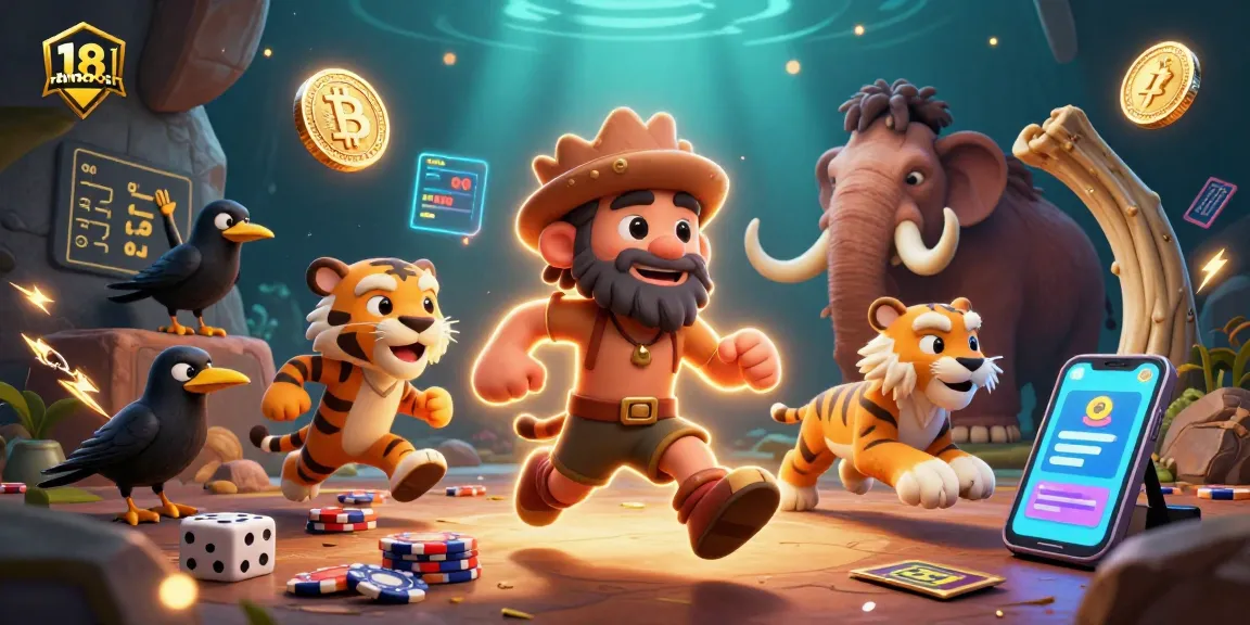 Engage with 18hoki by exploring a vibrant and dynamic prehistoric casino scene.