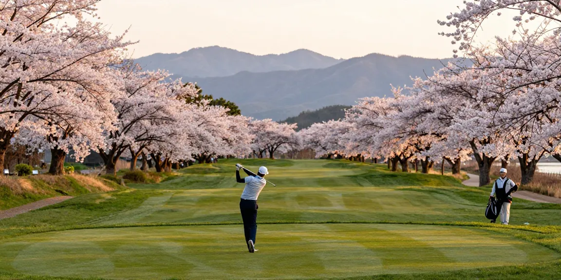 Golf di Kato City dengan pemandangan lapangan yang indah dan bunga sakura, bro178 link alternatif dalam pengalaman bermain golf kelas dunia.