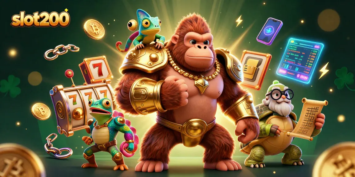Slot200 menampilkan permainan slot dengan karakter menarik dan elemen cryptocurrency yang melimpah.