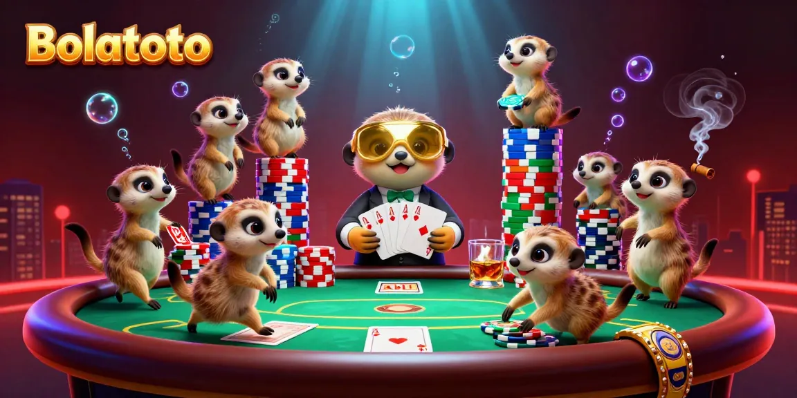 Experience the excitement of Bolatoto with lively meerkats running a dynamic casino operation.