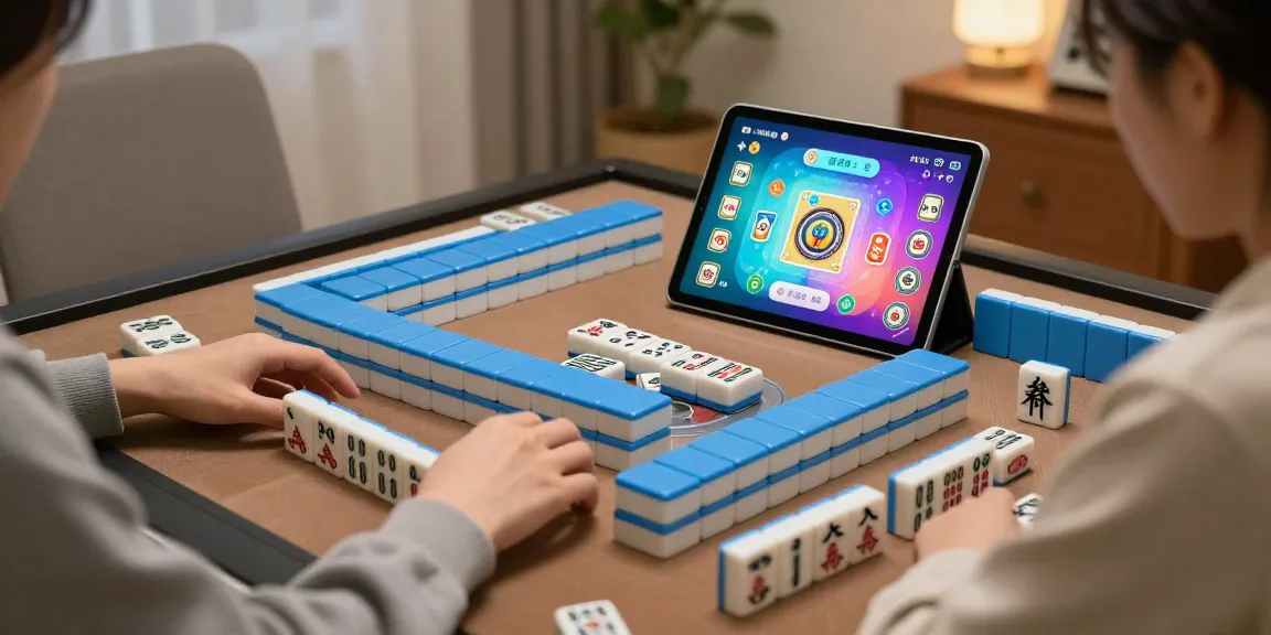 Engaging Mahjong gameplay on CIKA4D tablet interface in a cozy setting.